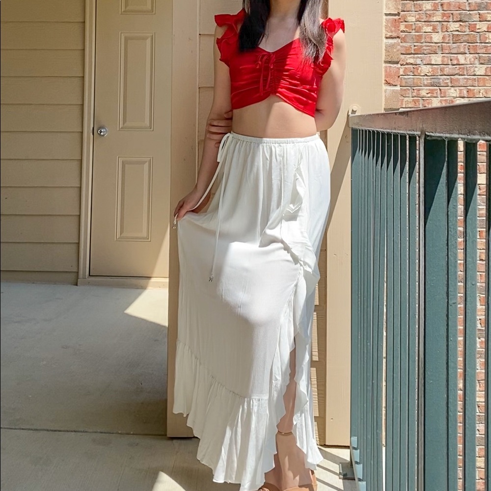 Free People Take You Out Brami Crop Top Red XS